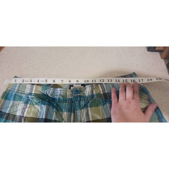 Maurices blue/green plaid bermuda shorts Junior 11/12 - Picture 3 of 5